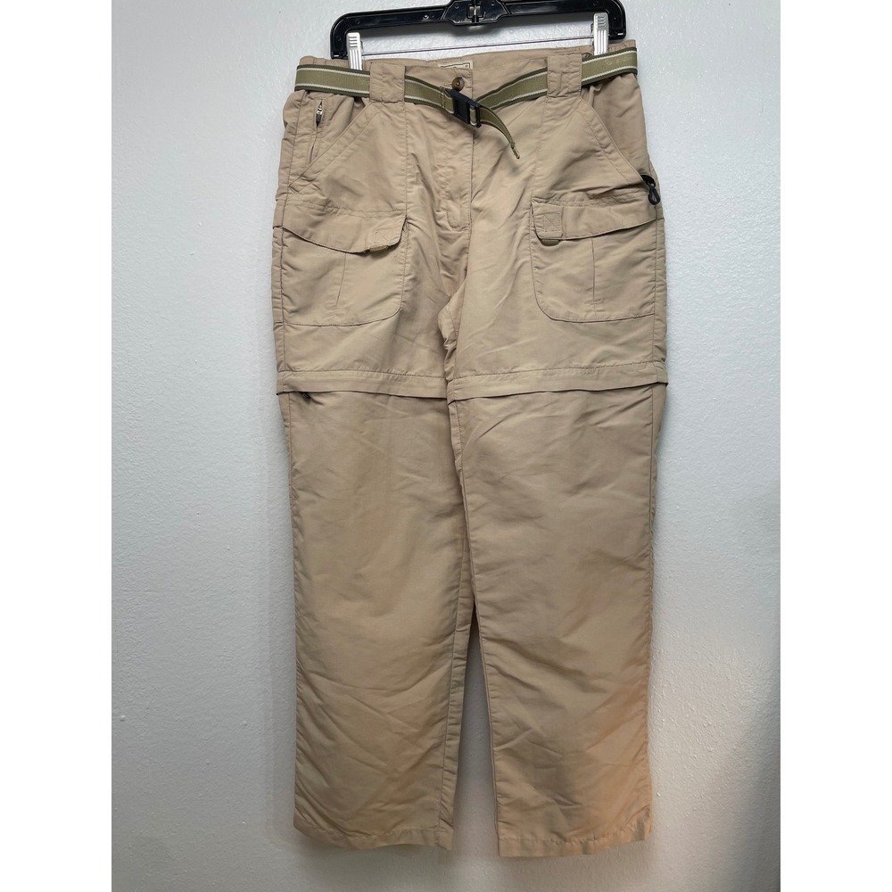 LL Bean Convertible Cargo Hiking Pants Size M Tan Zip Off‎ Outdoor Utility